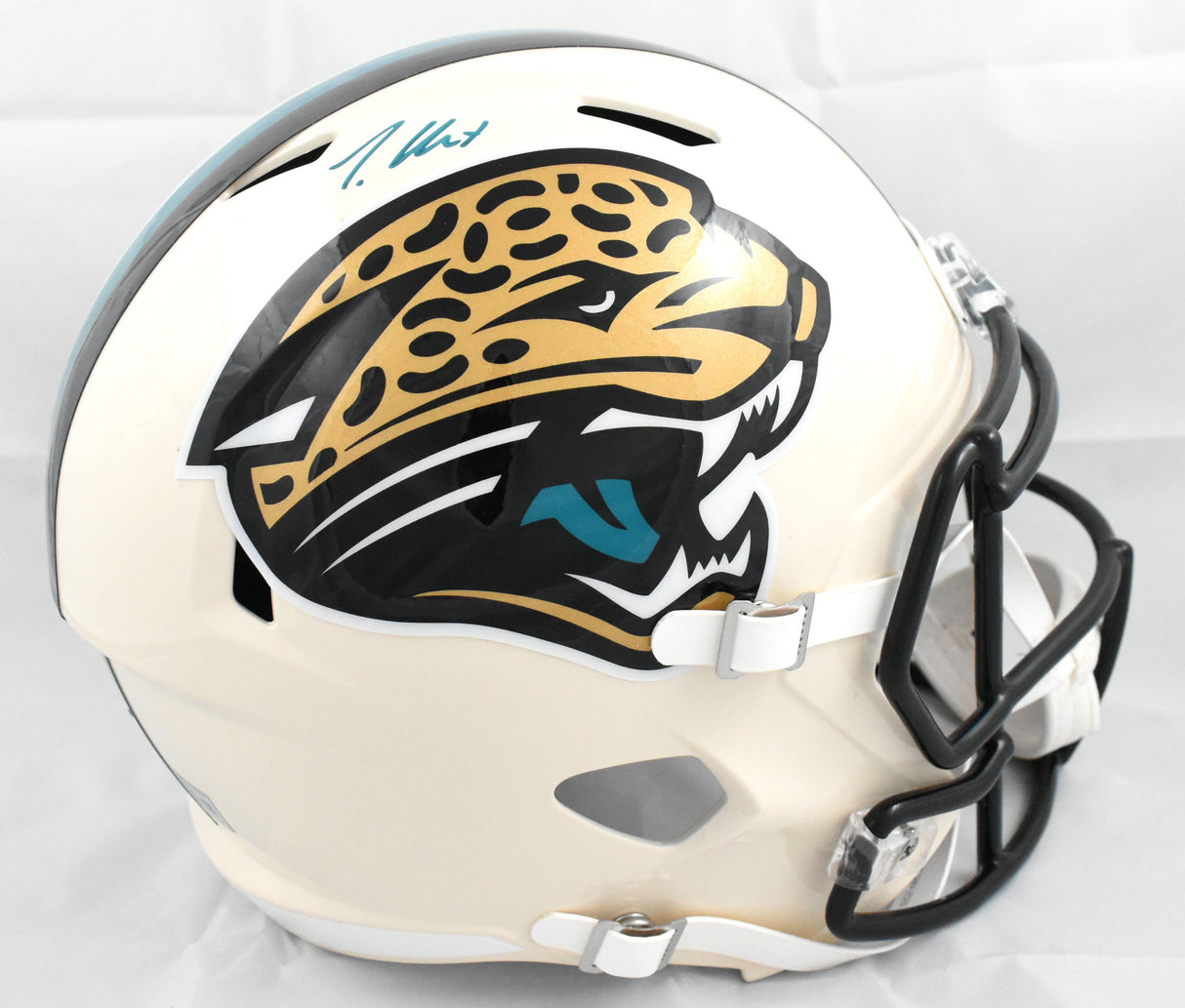 Travis Hunter Signed Jacksonville Jaguars F/S Retro Speed Helmet-Beckett W Holo