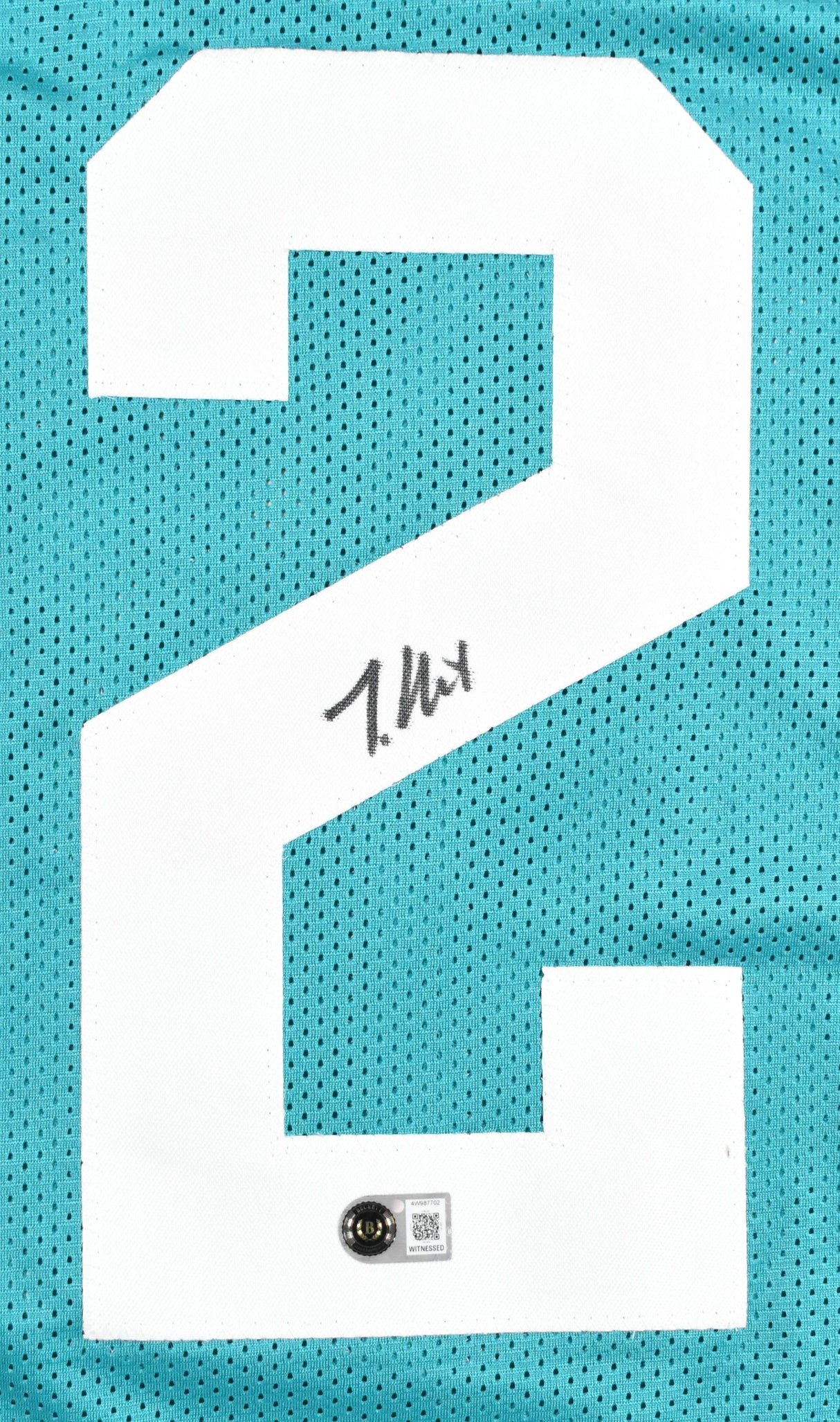 Travis Hunter Autographed Teal Pro Style Jersey - Beckett W Hologram