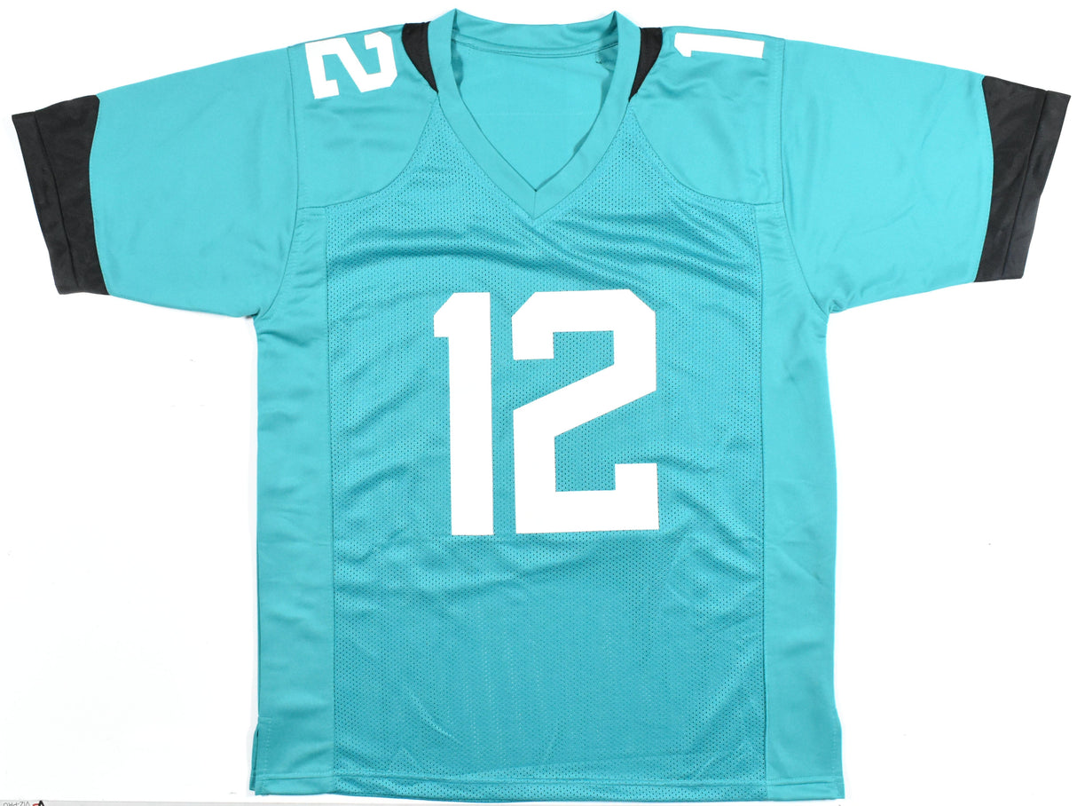Travis Hunter Autographed Teal Pro Style Jersey - Beckett W Hologram