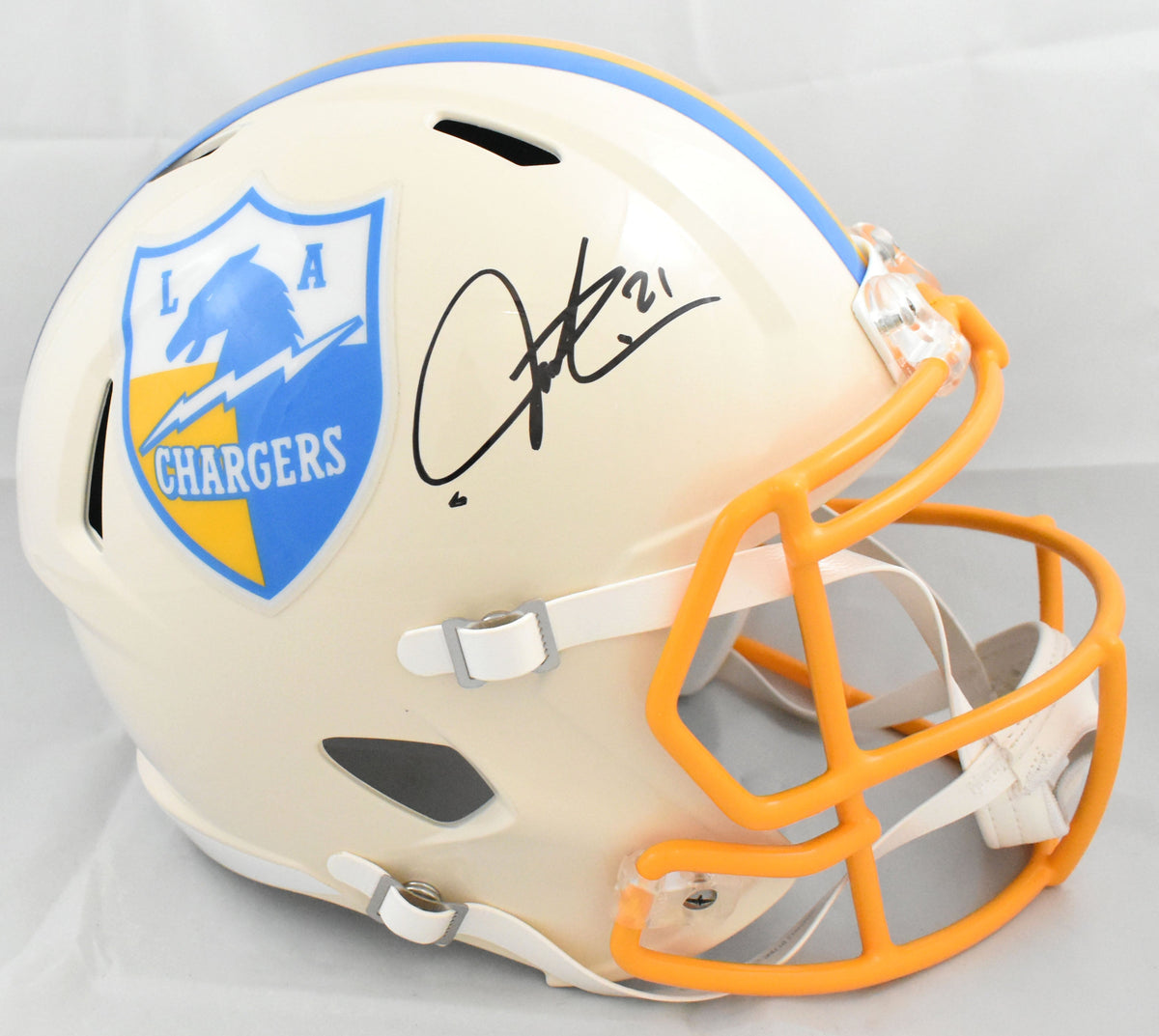 LaDainian Tomlinson Autographed Chargers F/S Retro Speed Helmet - Beckett Holo