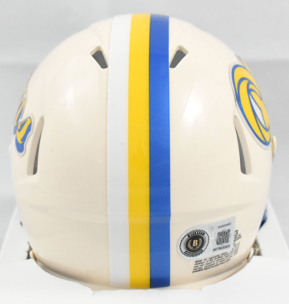 Torry Holt Autographed Rams Retro Speed Mini Helmet - Beckett W Hologram