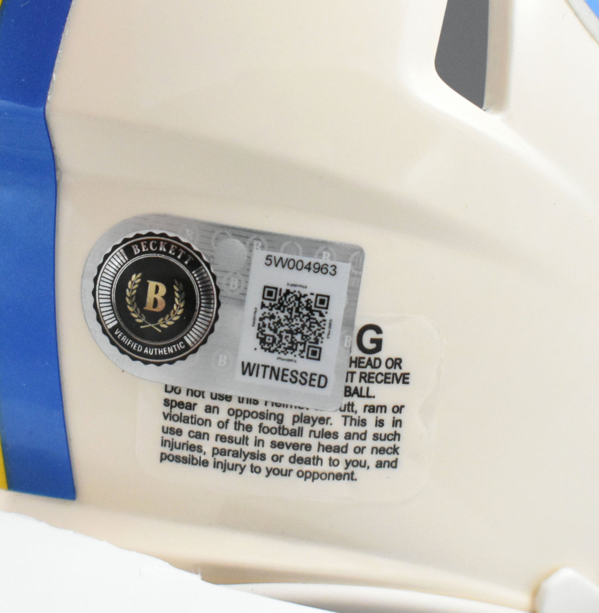 Torry Holt Autographed Rams Retro Speed Mini Helmet - Beckett W Hologram