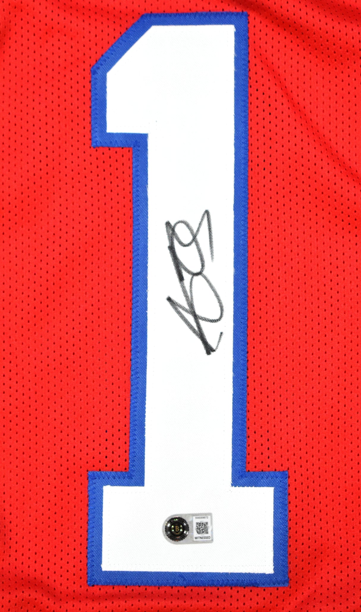 A.J. Brown Autographed Red Pro Style Jersey - Beckett W Hologram