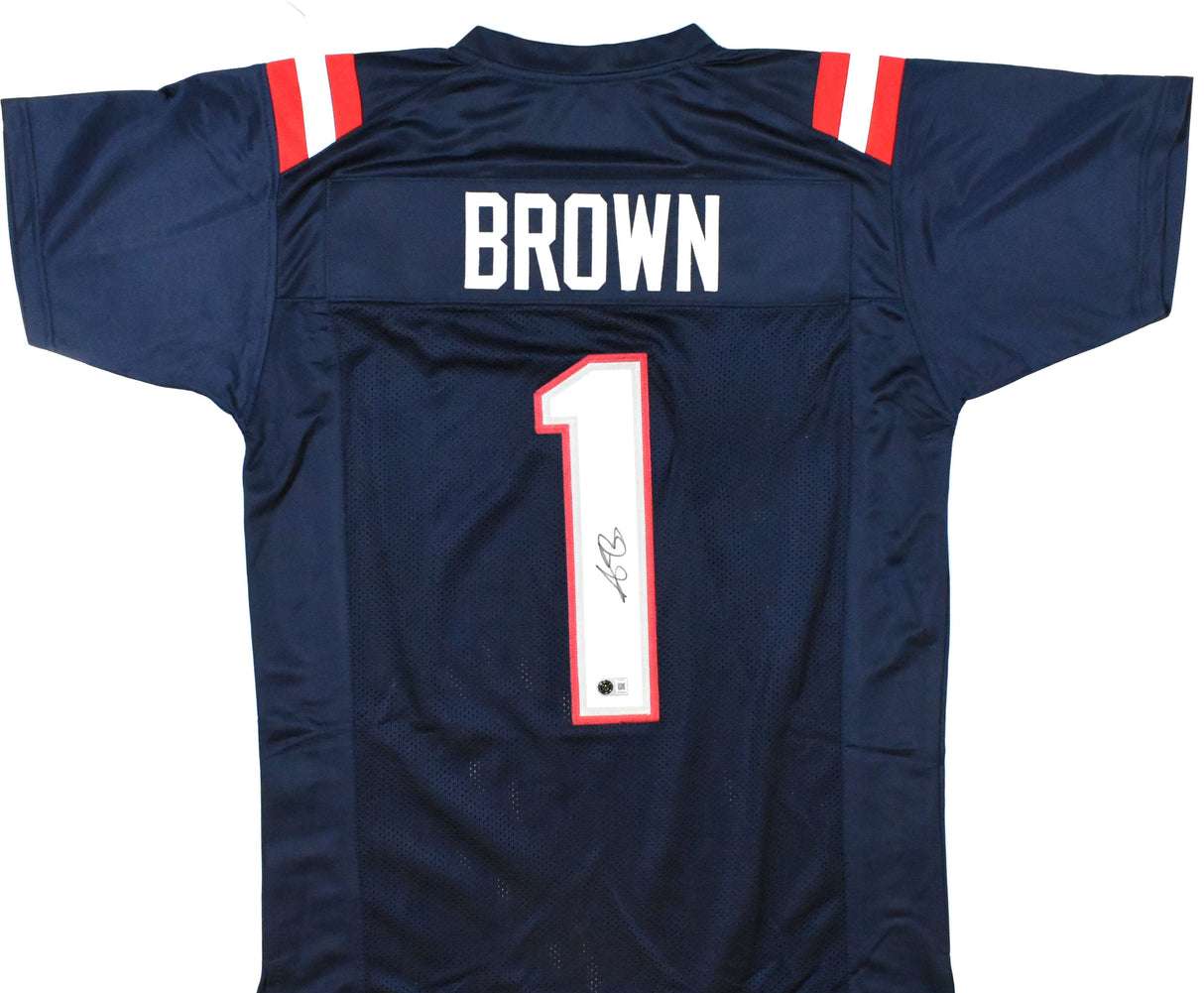 A.J. Brown Autographed Blue Pro Style Jersey - Beckett W Hologram
