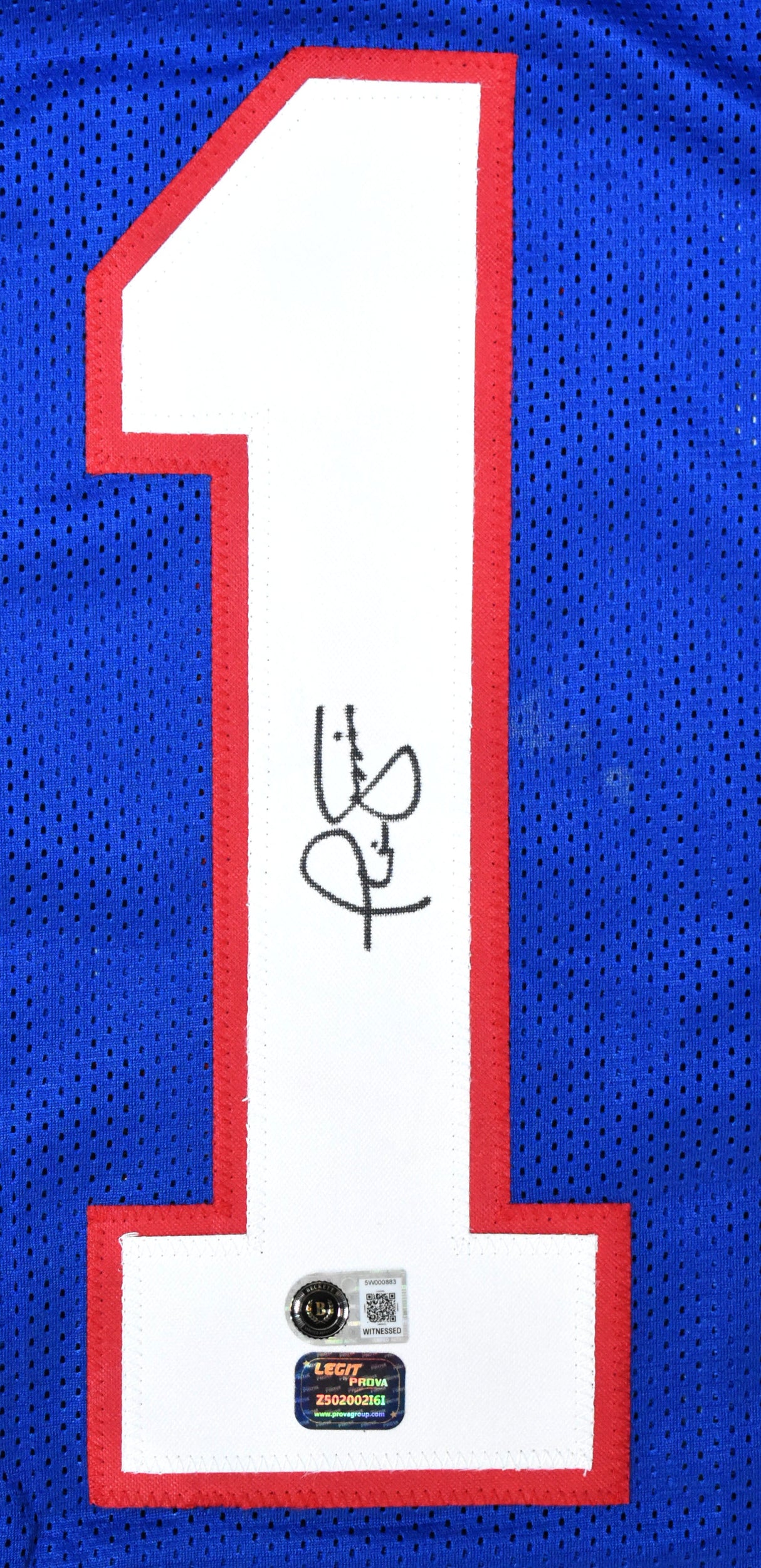Phil Simms Autographed Blue Pro Style Jersey - Beckett W Hologram
