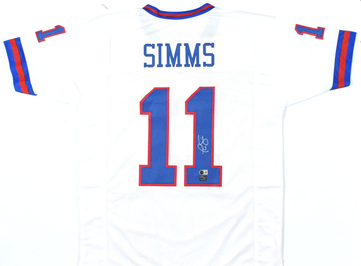 Phil Simms Autographed White Pro Style Jersey - Beckett W Hologram