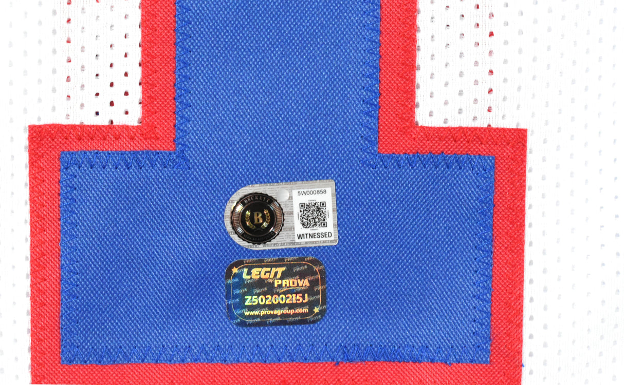 Phil Simms Autographed White Pro Style Jersey - Beckett W Hologram