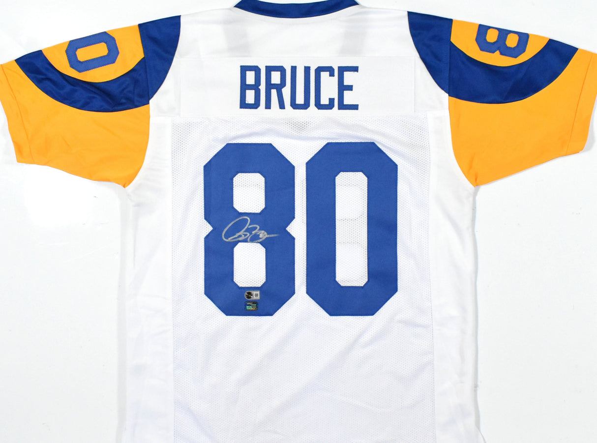 Isaac Bruce Autographed White Pro Style Jersey - Beckett W Hologram
