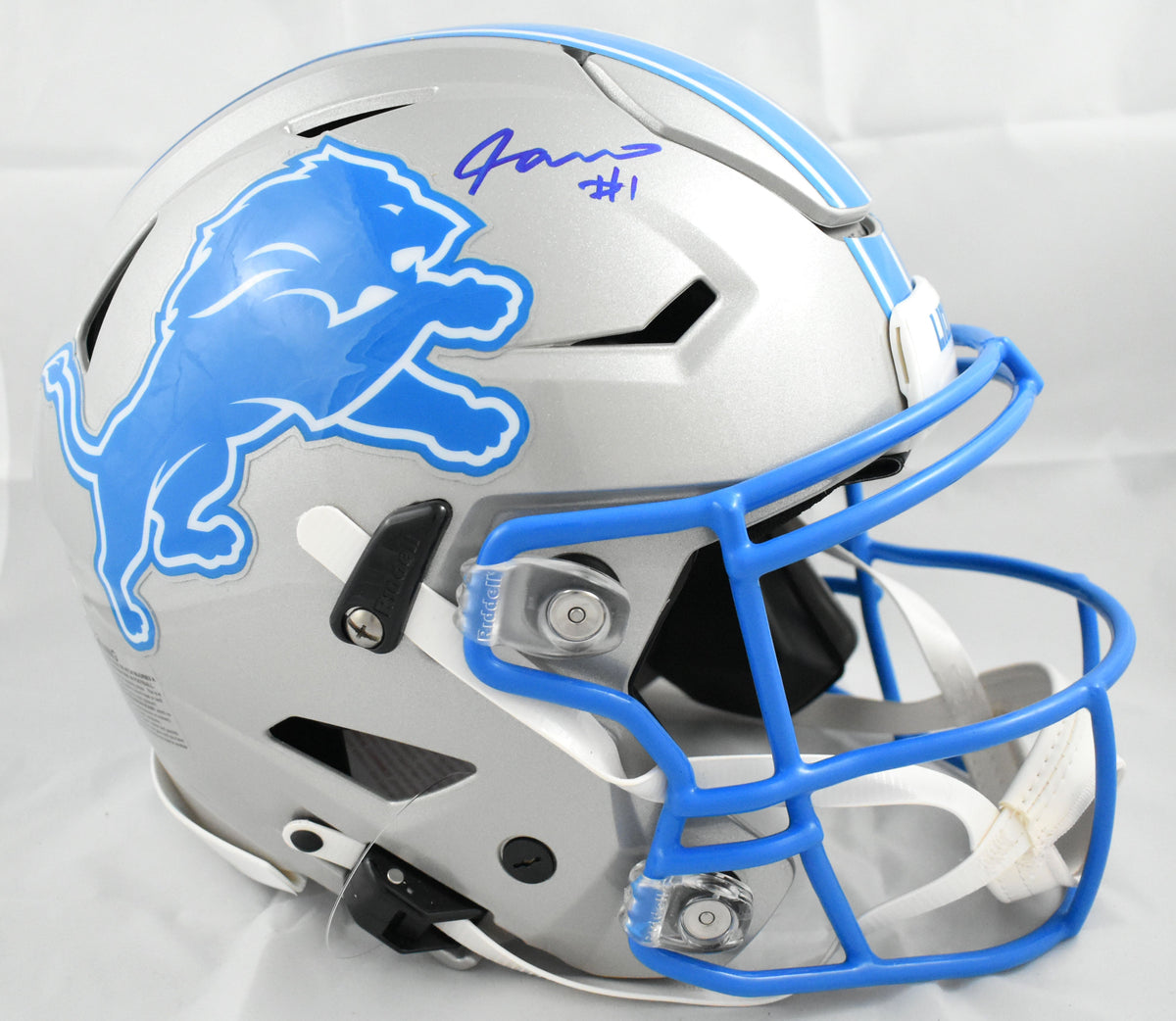 Jameson Williams Autographed Detroit Lions F/S Speedflex Helmet - Beckett Holo