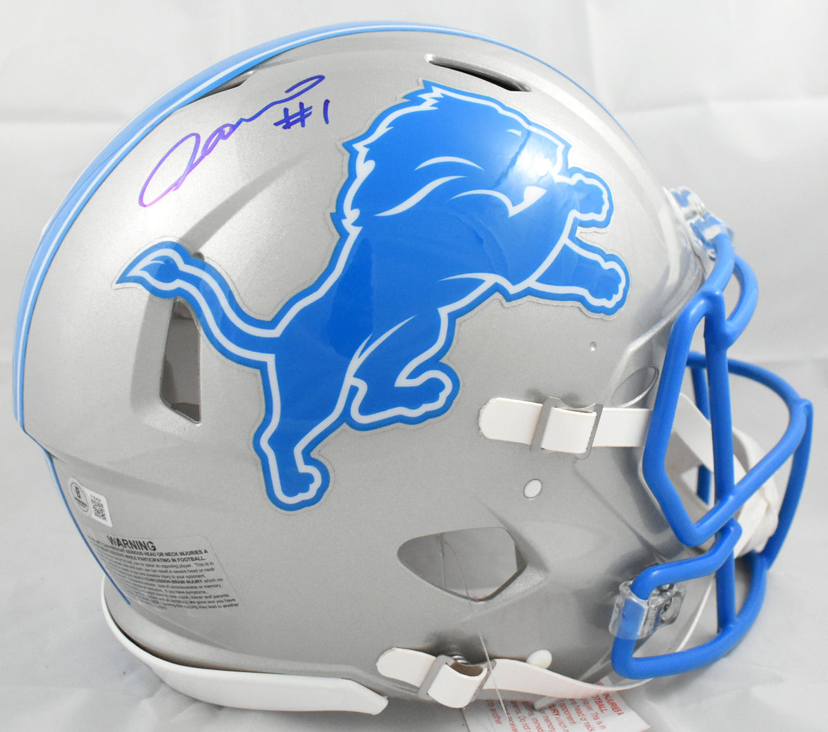 Jameson Williams Autographed Detroit Lions F/S Speed Authentic Helmet - Beckett