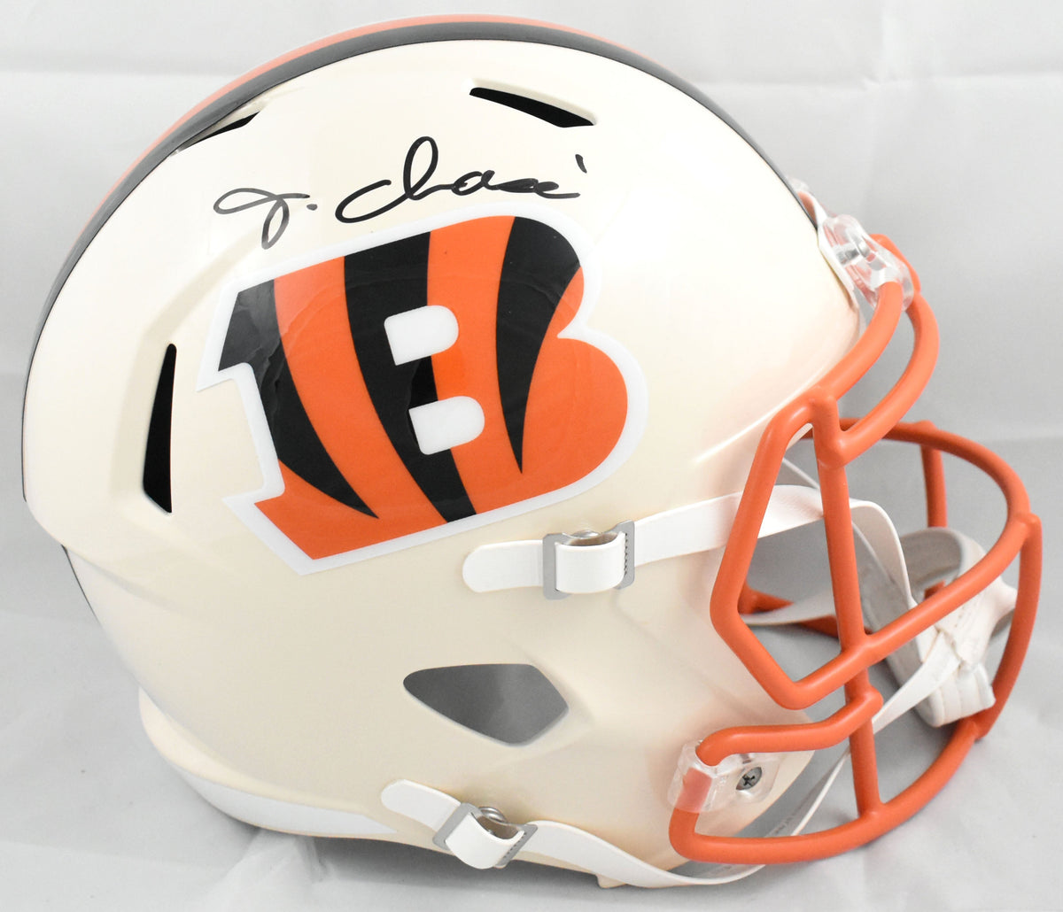 Ja'Marr Chase Autographed Cincinnati Bengals F/S Retro Speed Helmet-Beckett Holo