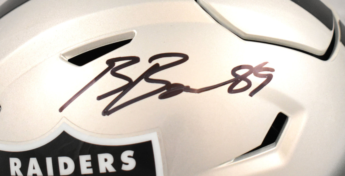 Brock Bowers Signed Las Vegas Raiders Mid-Size SpeedFlex Helmet - Beckett W Holo