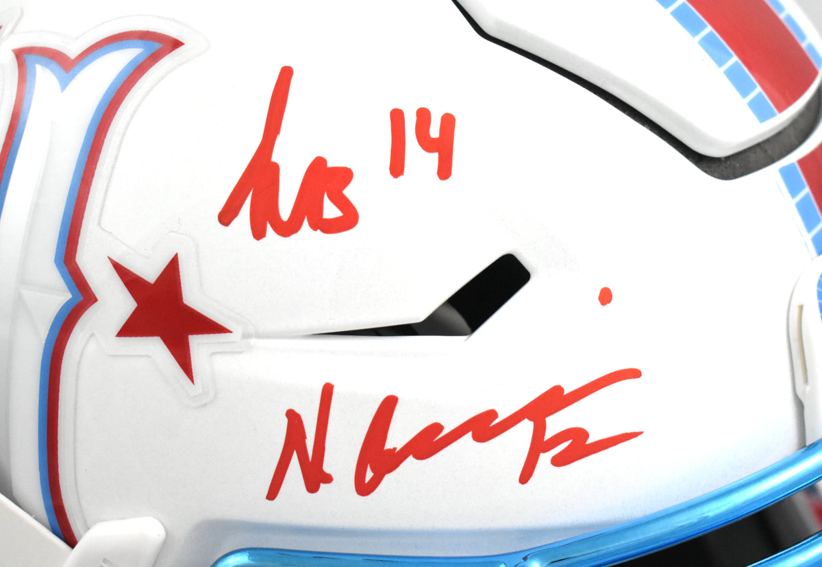 Nico Collins Kayshon Boutte Signed Texans F/S Rivalries Speedflex Helmet Beckett