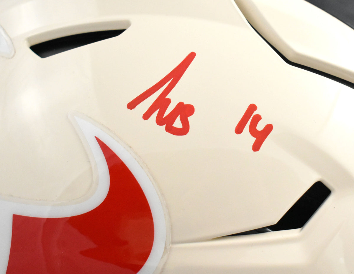 Kayshon Boutte Autographed Texans F/S Retro Speedflex Helmet - Beckett W Holo