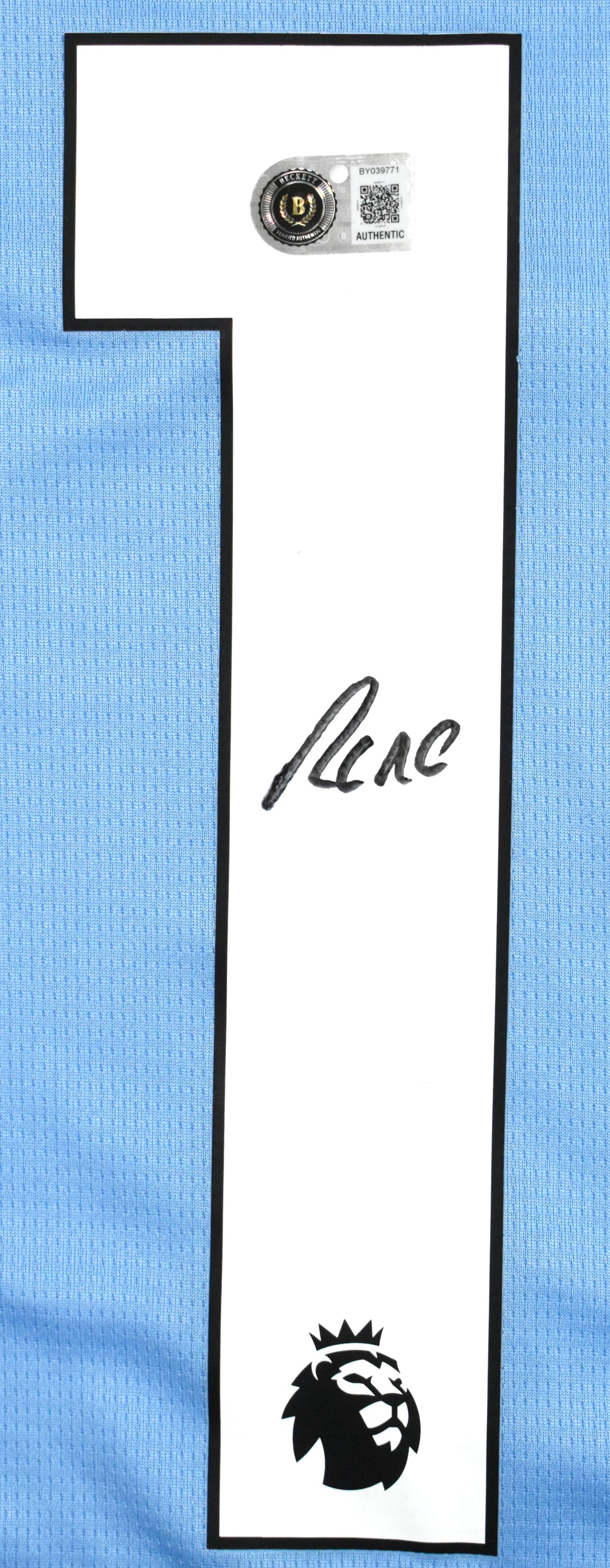 Rayan Cherki Autographed Manchester City Home Soccer Jersey #10 - Beckett *L