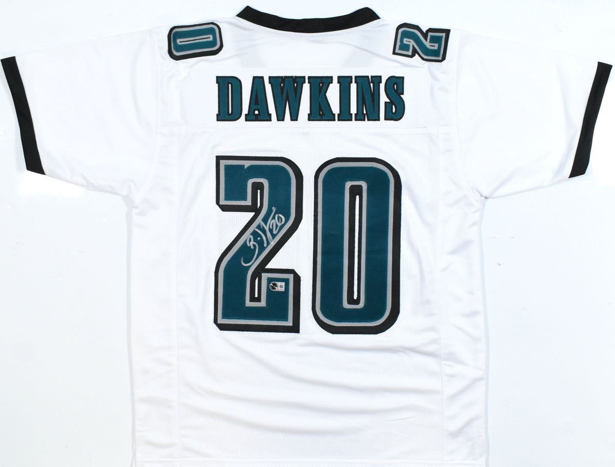 Brian Dawkins Autographed White Pro Style Jersey - Beckett W Hologram