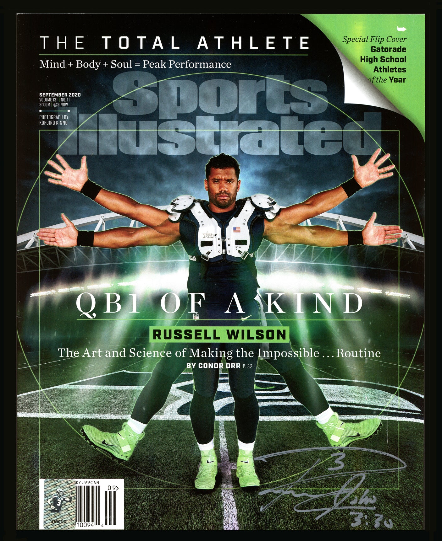 Russell Wilson Autographed Sports Illustrated Magazine September 2020 Edition Seattle Seahawks RW Holo #39310