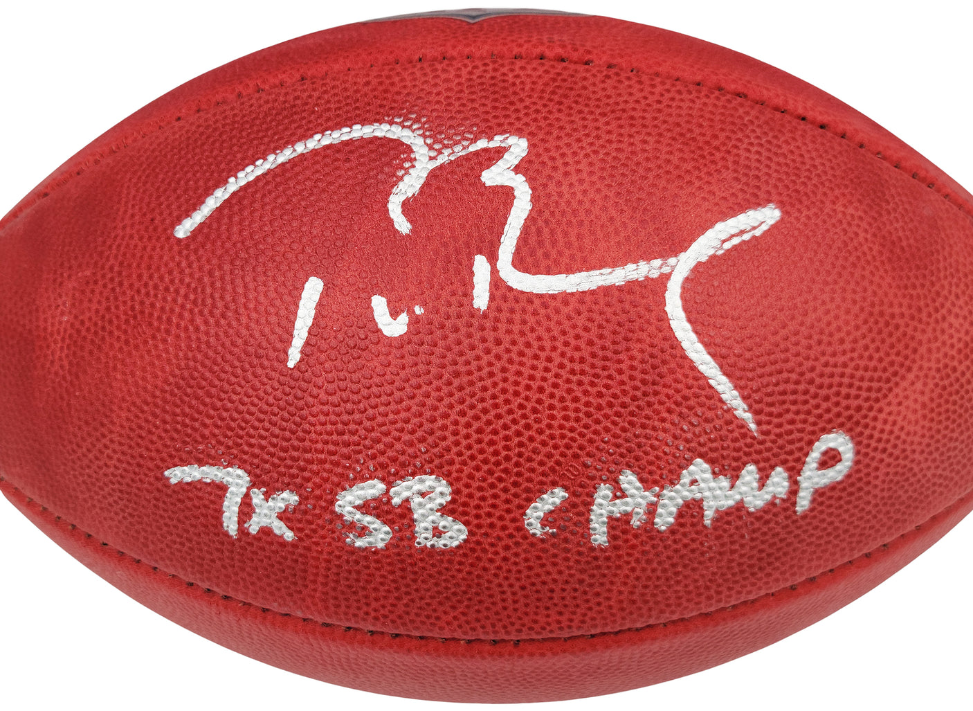 Tom Brady Autographed Official NFL Leather Football New England Patriots "7x SB Champ" Fanatics Holo Stock #202365