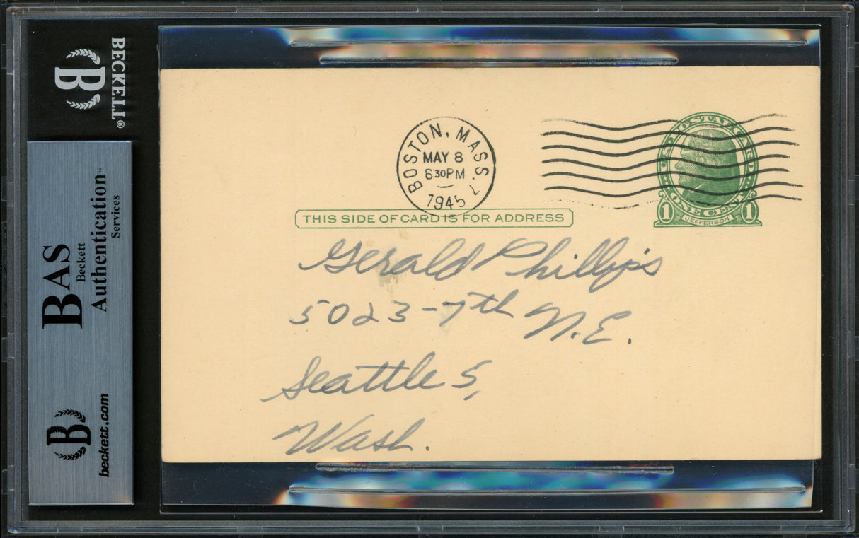 Larry Woodall Autographed 3.25x5.5 Government Postcard Detroit Tigers Beckett BAS #14066927