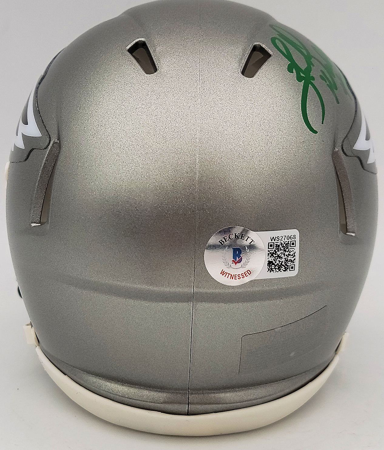 Herschel Walker Autographed Philadelphia Eagles Flash Silver Speed Mini Helmet Beckett BAS QR Stock #202147