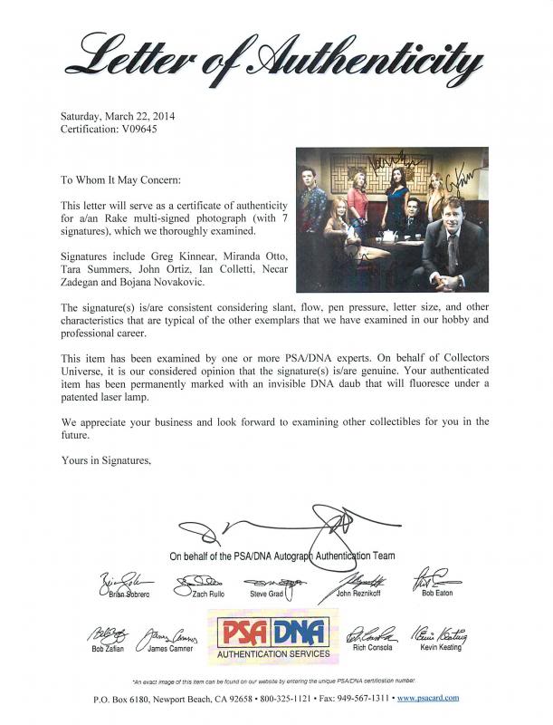 Rake Cast (7) Greg Kinnear Signed Authentic 11X14 Photo PSA/DNA #V09645