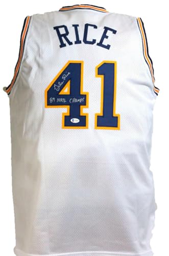 Glen Rice Autographed White Jersey W/ Inscription- Beckett W *Silver