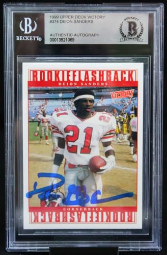 1999 Upper Deck Victory #374 Deion Sanders Atlanta Falcons BGS Auto 10