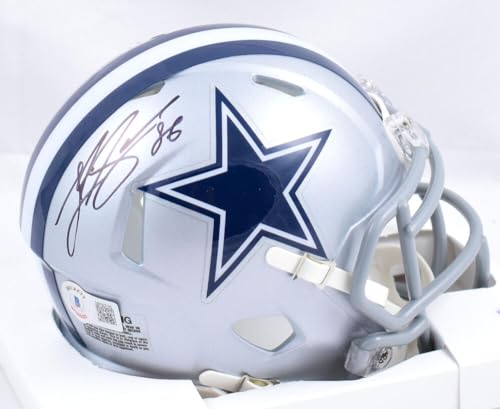 Luke Schoonmaker Autographed Cowboys Speed Mini Helmet - Beckett W Holo *thin