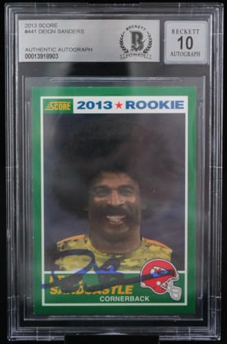 2013 Score #441 Deion Sanders KC Chiefs BGS Autograph 10 Leon Sandcastle