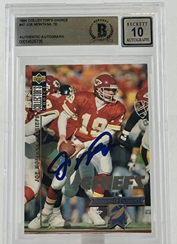 1994 Collector's Choice #47 Trad of Excellence Joe Montana Auto KC BGS Auto 10
