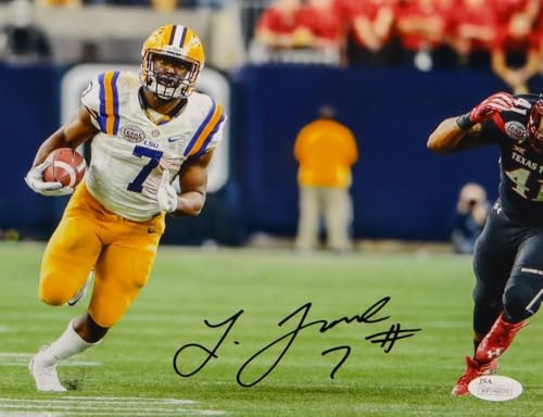Leonard Fournette Signed LSU Tigers 8x10 Horizontal Running Photo- JSA W Auth