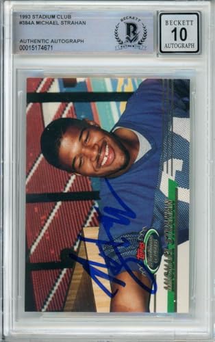 1993 Topps Stadium Club #384A Michael Strahan RC New York Giants BGS Auto 10
