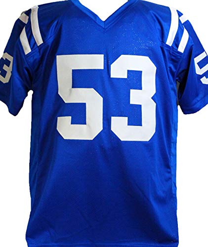 Darius Leonard Autographed Blue Pro Style Jersey- Beckett W *Black