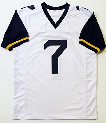 Will Grier Autographed White College Style Jersey - JSA W Auth *Silver
