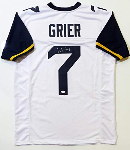 Will Grier Autographed White College Style Jersey - JSA W Auth *Silver