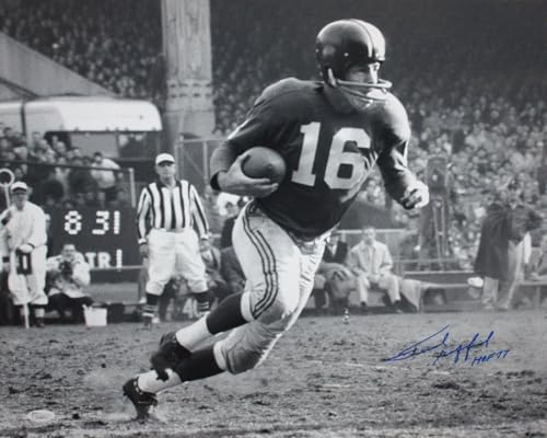 Frank Gifford HOF Autographed 16x20 B&W Running Photo- JSA W Authenticated