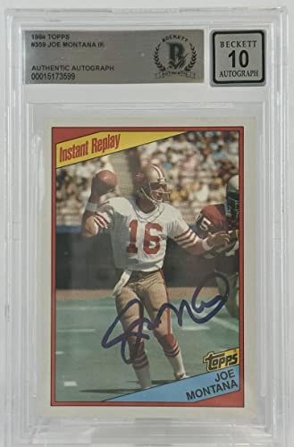 1984 Topps #359 Instant Replay Joe Montana Auto SF 49ers BGS Autograph 10