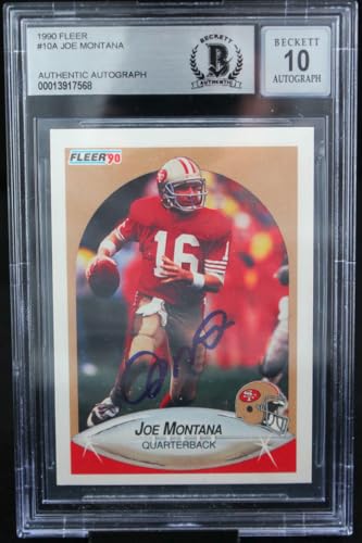 1990 Fleer #10A Joe Montana Auto San Francisco 49ers BGS Autograph 10