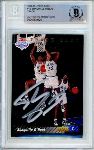 1992-93 Upper Deck #1B Shaquille O'neal Trade RC Orlando Magic BGS Autograph 10