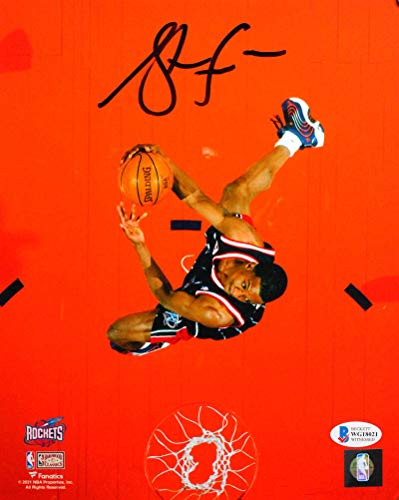Steve Francis Autographed Rockets 8x10 From Above FP Photo- Beckett Witness *Blk