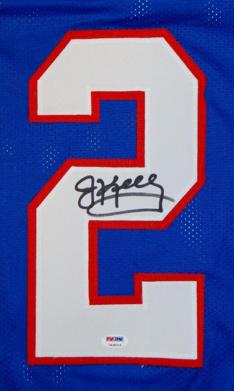 Jim Kelly Autographed Blue Pro Style Jersey- PSA/DNA Authenticated
