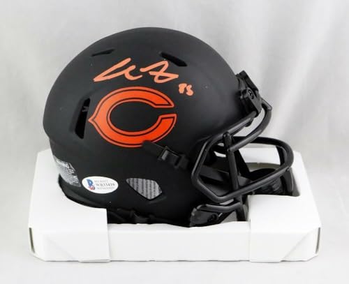 Cole Kmet Signed Chicago Bears Eclipse Speed Mini Helmet- Beckett W Auth *Orange