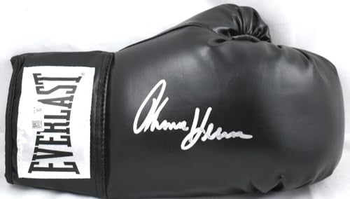 Tommy Hearns Autographed Black Everlast Boxing Glove *Right - Beckett W Hologram