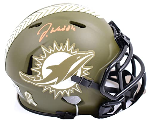 Jaylen Waddle Signed Miami Dolphins Salute to Service Speed Mini Helmet-Fanatics