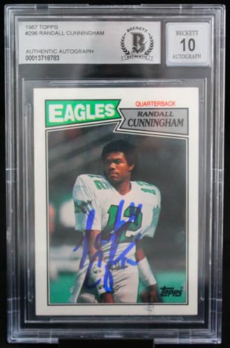 1987 Topps #296 Randall Cunningham Philadelphia Eagles BGS Autograph 10