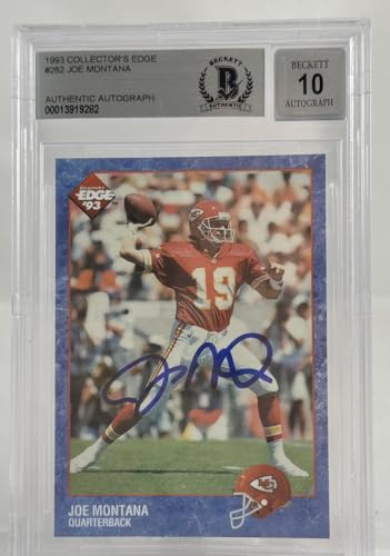 1993 Collector's Edge #282 Joe Montana Auto Kansas City Chiefs BGS Autograph 10