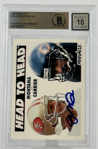1991 Pinnacle Head to Head #353 Joe Montana Auto SF 49ers BGS Autograph 10