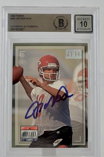 1993 Power Pro Set #200 Joe Montana Auto Kansas City Chiefs BGS Autograph 10