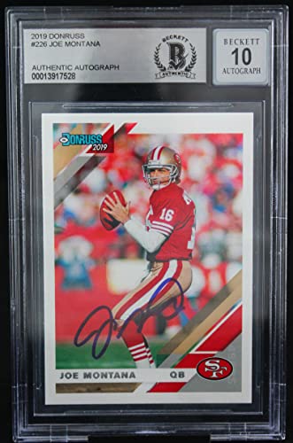 2019 Donruss #226 Joe Montana Auto San Francisco 49ers BGS Autograph 10
