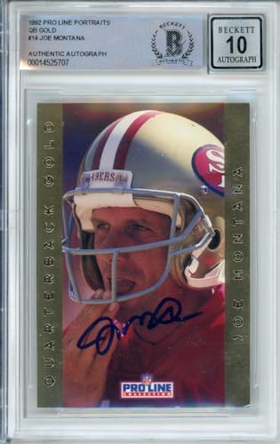 1992 Pro Line Portraits QB Gold #14 Joe Montana San Francisco 49ers BGS Auto 10